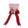 Christmas Tree Topper Hat, Large Red Velvet Hat with Lengthened Bowknot, Candy Canes Tree Topper, Top Hat Christmas Tree Topper for Christmas Holiday Home Decoration (B) view 1