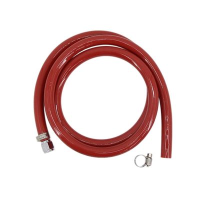 4'(1.2M) Red Gas Line Assembly Ball Lock 5/16"(8mm) ID Vinyl Tube Anti-kinking Non-toxic Odorless Draft Beer Dispensing Hose(NO QD)