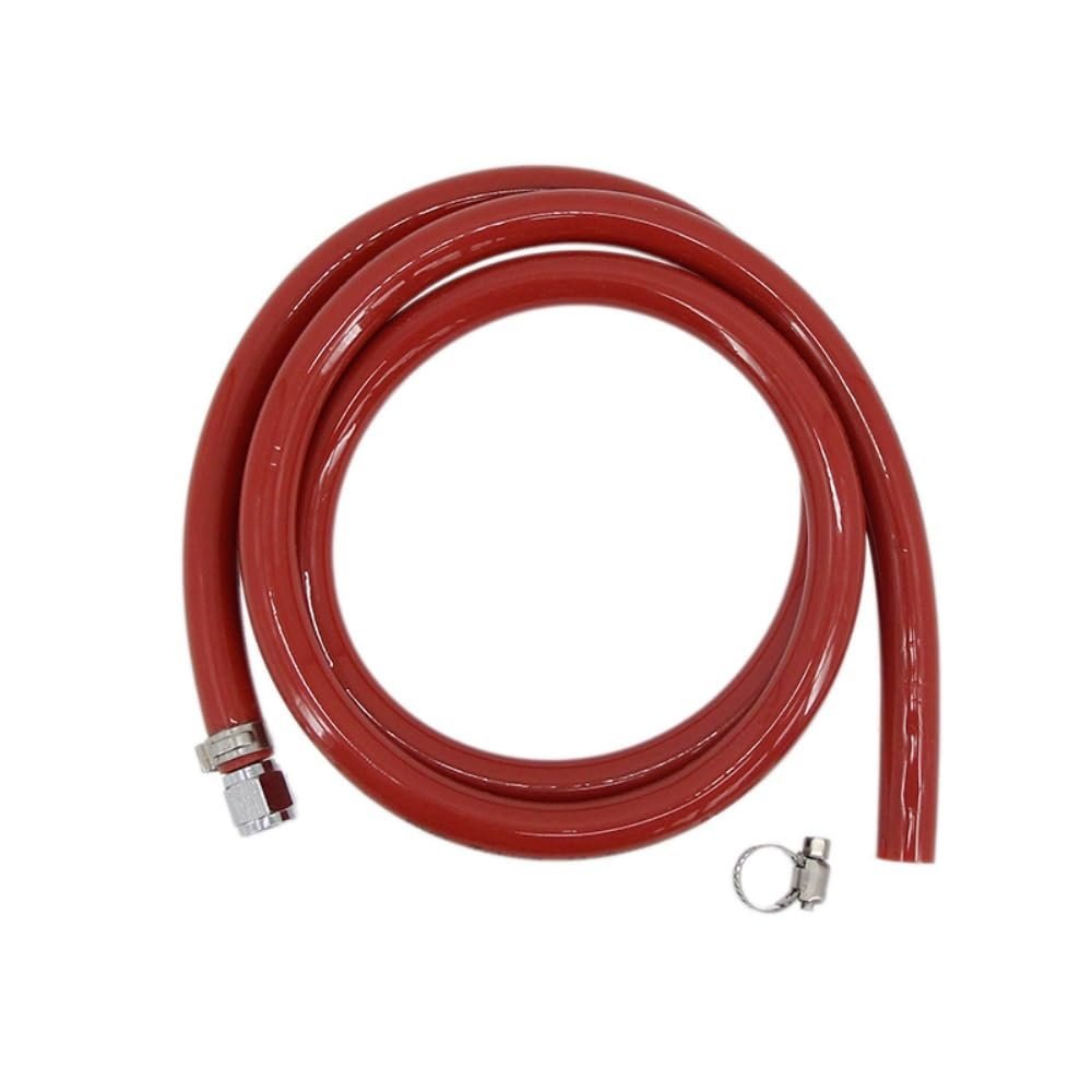 4'(1.2M) Red Gas Line Assembly Ball Lock 5/16"(8mm) ID Vinyl Tube Anti-kinking Non-toxic Odorless Draft Beer Dispensing Hose(NO QD)
