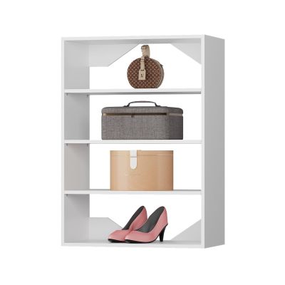 MODCART Short Tower Closet Unit, Modular Closet System, Wood Closet System Organizer with Storage for Walk In Closets, Clothing Rack Wardrobe Closet for Hanging Clothes, Bedroom, White, 25.5"W