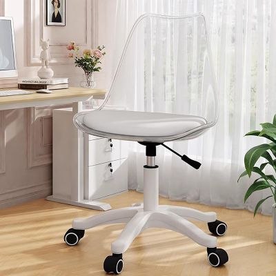 MDWUGZSY Office Chair,Home Office Chair,Computer Chair Swivel Flip Chair Adjustable Armless Wheels for Narrow Space/I