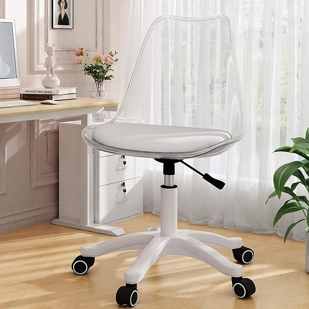 MDWUGZSY Office Chair,Home Office Chair,Computer Chair Swivel Flip Chair Adjustable Armless Wheels for Narrow Space/I