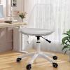 MDWUGZSY Office Chair,Home Office Chair,Computer Chair Swivel Flip Chair Adjustable Armless Wheels for Narrow Space/I view 1
