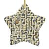WHJWZY Christmas Ceramic Star Pendant Decoration Tree Hanging Festival Ornaments - Ideal for Homes - Holiday Party Labyrinth Treasure Map Printing view 1