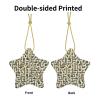 WHJWZY Christmas Ceramic Star Pendant Decoration Tree Hanging Festival Ornaments - Ideal for Homes - Holiday Party Labyrinth Treasure Map Printing view 2