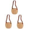 CAXUSD 3pcs Multi-purpose Rustic Woven Basket for Home Storage and Decoration Rattan Basket for Living Room Bedroom and Picnic Use Photo Prop view 1