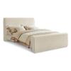Pemberly Row Curved Headboard and Footboard King Bed in Rich Soft Cream Velvet view 1