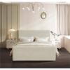Pemberly Row Curved Headboard and Footboard King Bed in Rich Soft Cream Velvet view 4