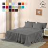 BVH Cotton Co. Pima Cotton Twin Size Sheet Set, 4Pc Bed Set, Soft & Breathable Percale Weave, Fits 10-12" Deep Pocket, Hotel-Quality 1000 Thread Count Bed Sheets (Stripe, Elephant Grey) view 2