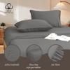 BVH Cotton Co. Pima Cotton Twin Size Sheet Set, 4Pc Bed Set, Soft & Breathable Percale Weave, Fits 10-12" Deep Pocket, Hotel-Quality 1000 Thread Count Bed Sheets (Stripe, Elephant Grey) view 3