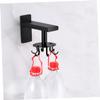 FUNOMOCYA 1pc Kitchen Storage Rack Punch Wall Hooks Multi-Functional Household Organizer for Kitchen Bathroom and Bedroom Black view 2
