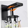 FUNOMOCYA 1pc Kitchen Storage Rack Punch Wall Hooks Multi-Functional Household Organizer for Kitchen Bathroom and Bedroom Black view 3