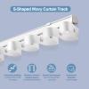 TIPIACE S-shaped Wavy Curtain Track, Heavy-Duty Aluminum Alloy Curtain Single Rails for Office and Living Room, Ceiling or Wall Mount (white) view 3