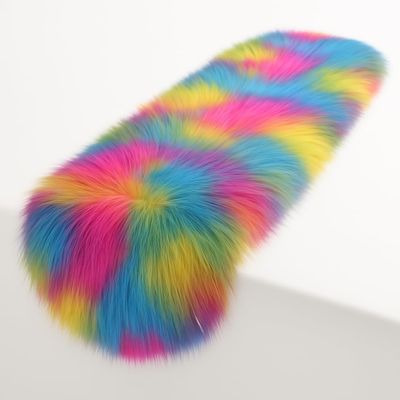 FabricLA Pastel Patch Faux Fur Accent Cut 12 x 60 Inches with Rounded Edges for Holiday & Christmas Dcor
