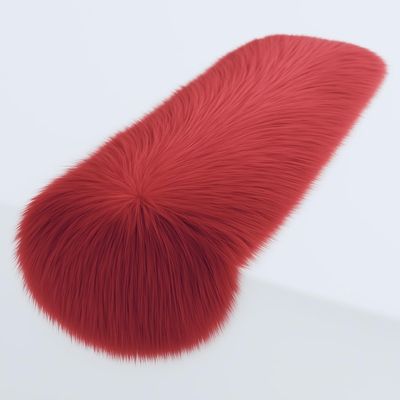 FabricLA Red Faux Fur Accent Cut 12 x 30 Inches with Rounded Edges for Holiday & Christmas Decor