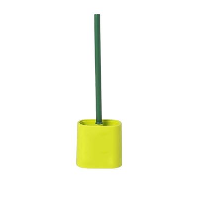 Toilet Brush and Holder Green Plastic Toilet Brush Holder Flat Brush Head Toilet Brush Wall Mounted Long Brush Handle Toilet Brush Holder Set Deep Cleaning Brush