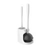 Toilet Brush and Holder Round Brush Head Toilet Brush with Rubber Unclogging Suction Bowl Toilet Bowl Brush Set Floor Standing Ventilation Base Toilet Brush Deep Cleaning Brush view 1