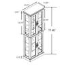 Lighted Glass Curio Cabinet with Lights & Adjustable Shelves,Corner Curio Display Cabinet with Wood Frame (Free Standing,Light Bulb Include) view 2