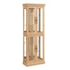 Lighted Glass Curio Cabinet with Lights & Adjustable Shelves,Corner Curio Display Cabinet with Wood Frame (Free Standing,Light Bulb Include) view 3