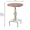 Topower 3 Piece Pub bar Set Industrial bar Table and PU Leather Seat Stools for 2, Height Adjustable Pub Table and stools Match bar Height and Counter Stool Antique White(1 Table + 2 Chairs) view 3