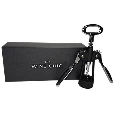 The Wine Chic Heavy Duty Winged Wine Opener, Durable Corkscrew Wine Opener in Elegant Gift Box, Easy to Use Wine Bottle Opener for Effortless Wine Opening
