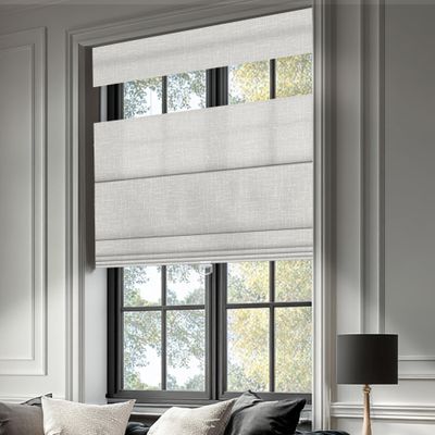 BERISSA Down Bottom Up Light Filtering Roman Shades for Window, No Drill Roman Blinds Cordless Easy Install Roman Window Shades for Indoor Windows,Living Room Bedroom,78" W x 56" H,White