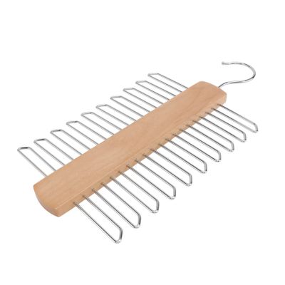 HOOTNEE Beech Wood Tie Racks Standard Coat Rack Hooks Easy Install Multi-Function