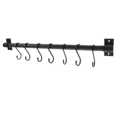 Unomor Kitchen Storage Wall Hanger with 7 Movable Hooks, Space Aluminum