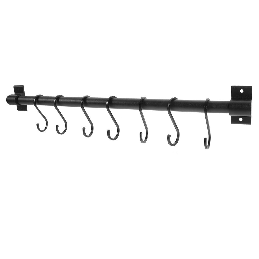 Unomor Kitchen Storage Wall Hanger with 7 Movable Hooks, Space Aluminum