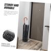 PRETYZOOM Iron Umbrella Holder Round Metal Storage Bucket for Entryway Hallway and Home Office Decor Multi-functional Umbrella Organizer Stylish Black Design view 3