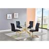 Alison Modern Round Glass Dining Table in Gold view 2
