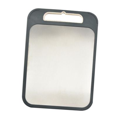 Hoement Stainless Steel Cutting Board Double-sided Food-grade Chopping Block for Kitchen Easy to Clean Space-saving Design Non-toxic Cooking Board for Meat and Veggies