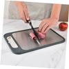 Hoement Stainless Steel Cutting Board Double-sided Food-grade Chopping Block for Kitchen Easy to Clean Space-saving Design Non-toxic Cooking Board for Meat and Veggies view 2