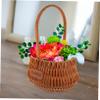 WATIIFUFU Woven Flower Basket Handle Hand-woven Decorative Storage Basket for Weddings Parties and Home Decor for Floral Arrangements Centerpieces and view 2