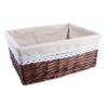 VILLFUL Wicker Storage Basket for Laundry Kitchen and Toy Organization Daisy Style Lining Brown Versatile Woven Basket for Home Decor and Clutter Management view 1