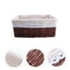 VILLFUL Wicker Storage Basket for Laundry Kitchen and Toy Organization Daisy Style Lining Brown Versatile Woven Basket for Home Decor and Clutter Management view 3