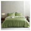 Green Bedding Set Double Color Queen Kinig Duvet Cover Pillowcase Flat Sheet Bed Cover Set,Bed view 1