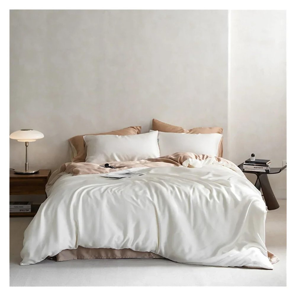 Green Bedding Set Double Color Queen Kinig Duvet Cover Pillowcase Flat Sheet Bed Cover Set,Bed