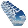 Coasters Set of 6 Leather Coasters Sky and White Clouds Coffee Cup Mat Drink Coasters Hexagon Tabletop Protection Mat for Bar Decorate Cup pad for Coffee Table Kitchen Dining Room view 1