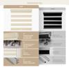 Boolegon Zebra Blinds for Windows, Cordless Blinds for Indoor Windows, Dual Layer Roll Up Window Blinds, Blackout Window Shades for Home, Office, Easy to Install, Dark Beige, 29" W x 36" H view 4