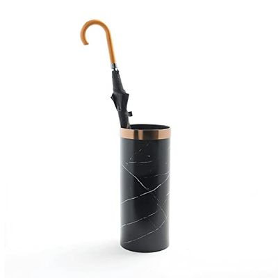 KYTGFH Umbrella Stand, Walking Stick Holder Marble Texture Office Door Storage Basket Bin Rack Umbrella Holder Stand Ceramic,Black,20 * 45cm