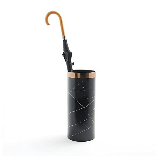 KYTGFH Umbrella Stand, Walking Stick Holder Marble Texture Office Door Storage Basket Bin Rack Umbrella Holder Stand Ceramic,Black,20 * 45cm