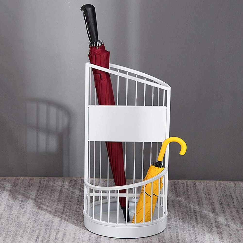 KYTGFH Umbrella Stand, Round Metal Umbrella Stand Rack Creative Umbrella Holder Umbrella Storage Artifact for Outdoor Indoor Home Office Hall/White/Large,White,Large