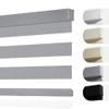 Boolegon Zebra Blinds for Windows, Cordless Blinds for Indoor Windows, Dual Layer Roll Up Window Blinds, Blackout Window Shades for Home, Office, Easy to Install, Grey, 63" W x 56" H view 1