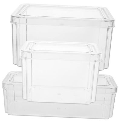 PRETYZOOM 3 Pcs PET Refrigerator Storage Bins for Fresh Produce