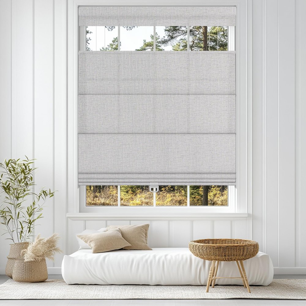 Sulugood Blackout Top Down Bottom Up Cordless Roman Shades for Window,Darking Fabric Lift Roman Blinds,UV Protection Window Blinds,75%-Blackout-Light Gray,78" W x 36" H