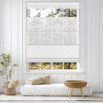Sulugood Light Filtering Scenic View Top Down Bottom Up Cordless Roman Shades for Window,Darking Fabric Lift Roman Blinds,UV Protection Window Blinds,Scenic View,52" W x 80" H