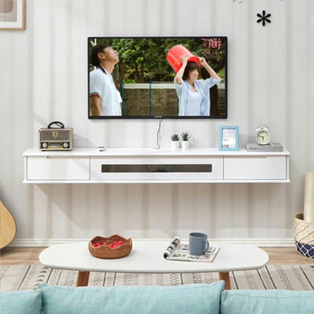 BTURYT Wall Mounting TV Cabinet-TV Lowboard Hanging-TV Stand for Media Console, Entertainment Center, 120 Cm TV Stand, Wall-Mounted TV Lowboard, DVD Storage Shelf, TV Cupboard Hanging ~/