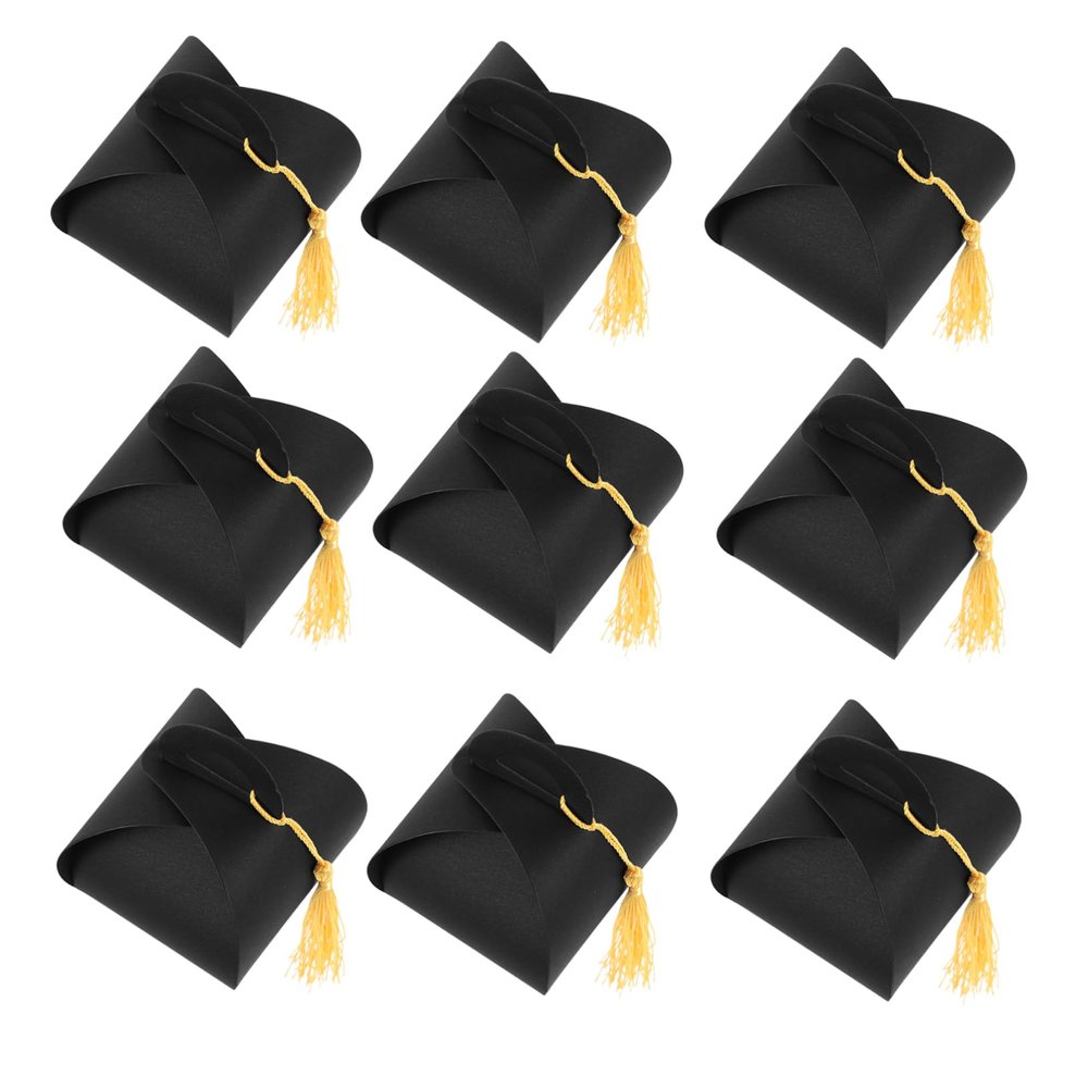 HAPINARY 50pcs Graduation Candy Boxes Creative Graduation Cap Treat Boxes for Parties Favors and Celebrations Hat Design for Festive Atmosphere