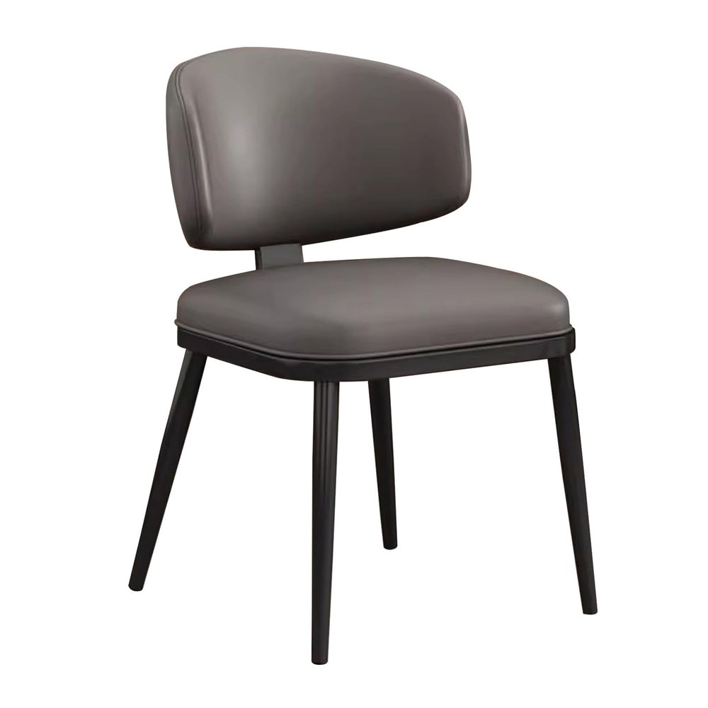 MARIYCH Modern PU Leather Dining Chairs, Armless Dining Room Chairs, Upholstered Kitchen Side Chairs with Metal Legs